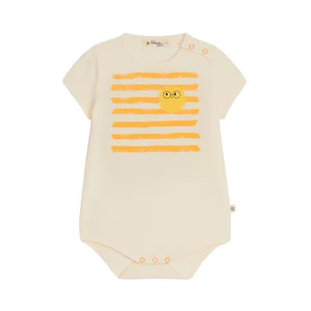 Orange Stripe Short Sleeve Bodysuit