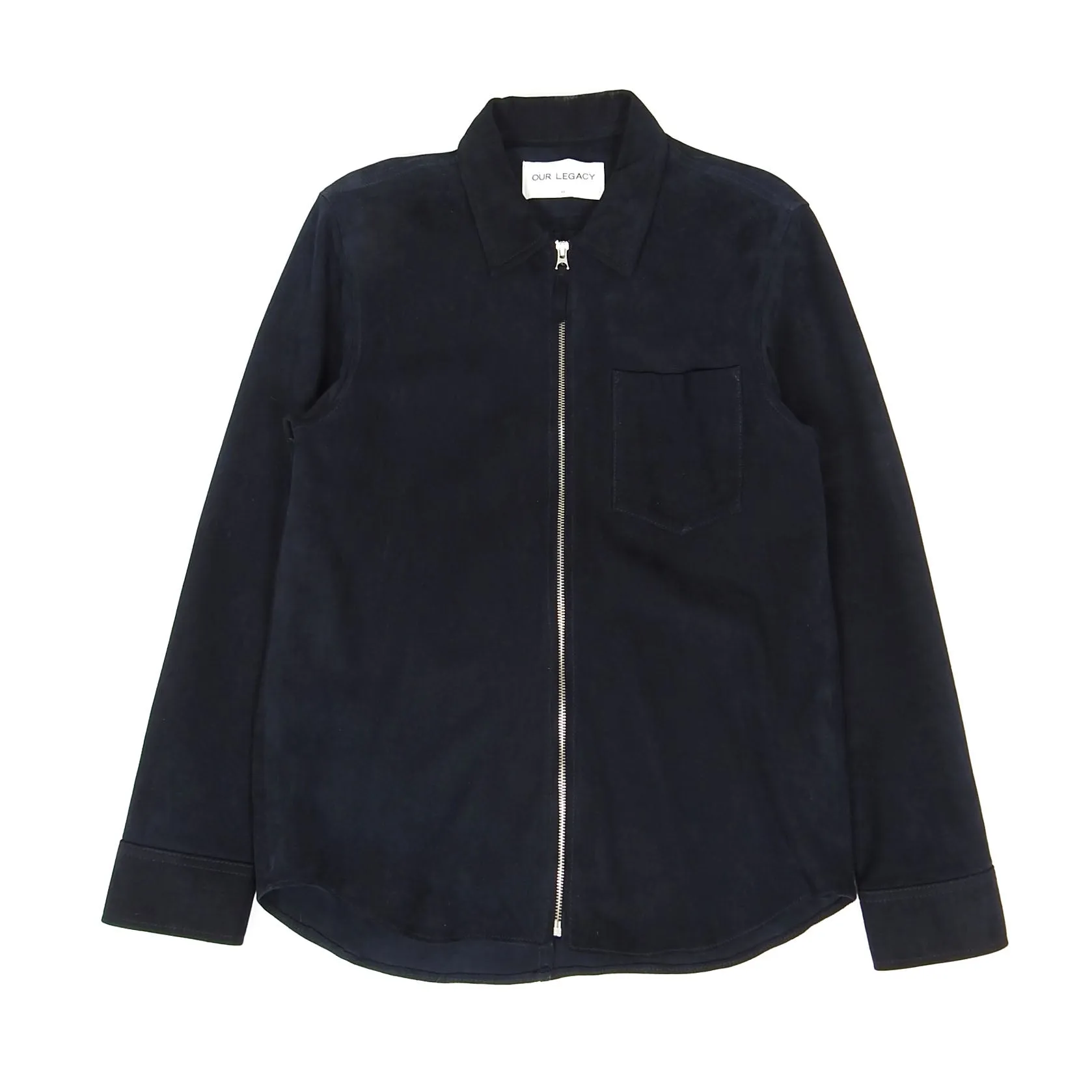 Our Legacy Navy Suede Zip Jacket Size 46