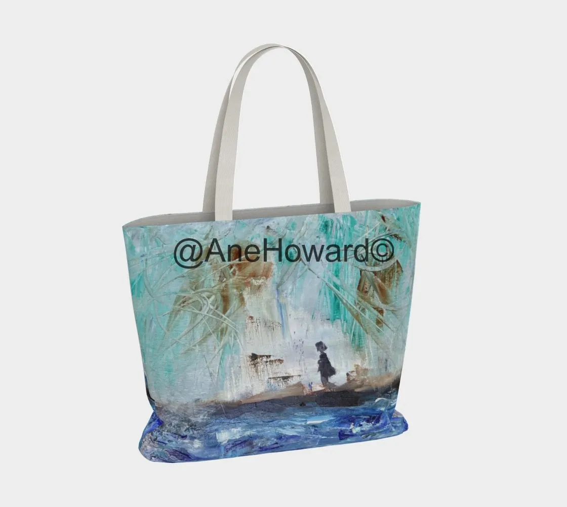 Oversized Cotton Tote Bag By the Beach