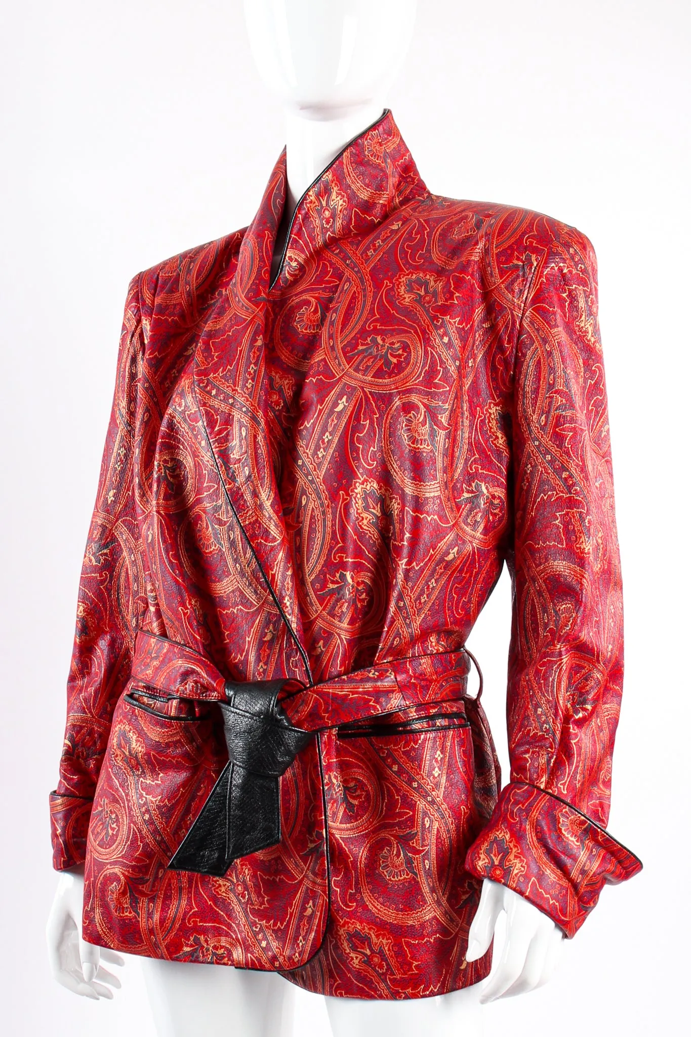 Paisley Leather Smoking Jacket