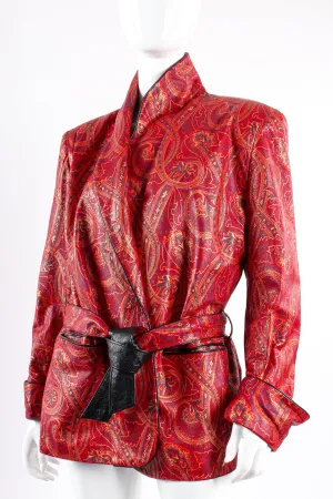 Paisley Leather Smoking Jacket