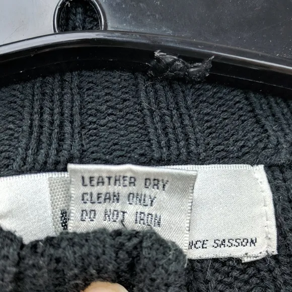 Patchwork leather sweater jacket