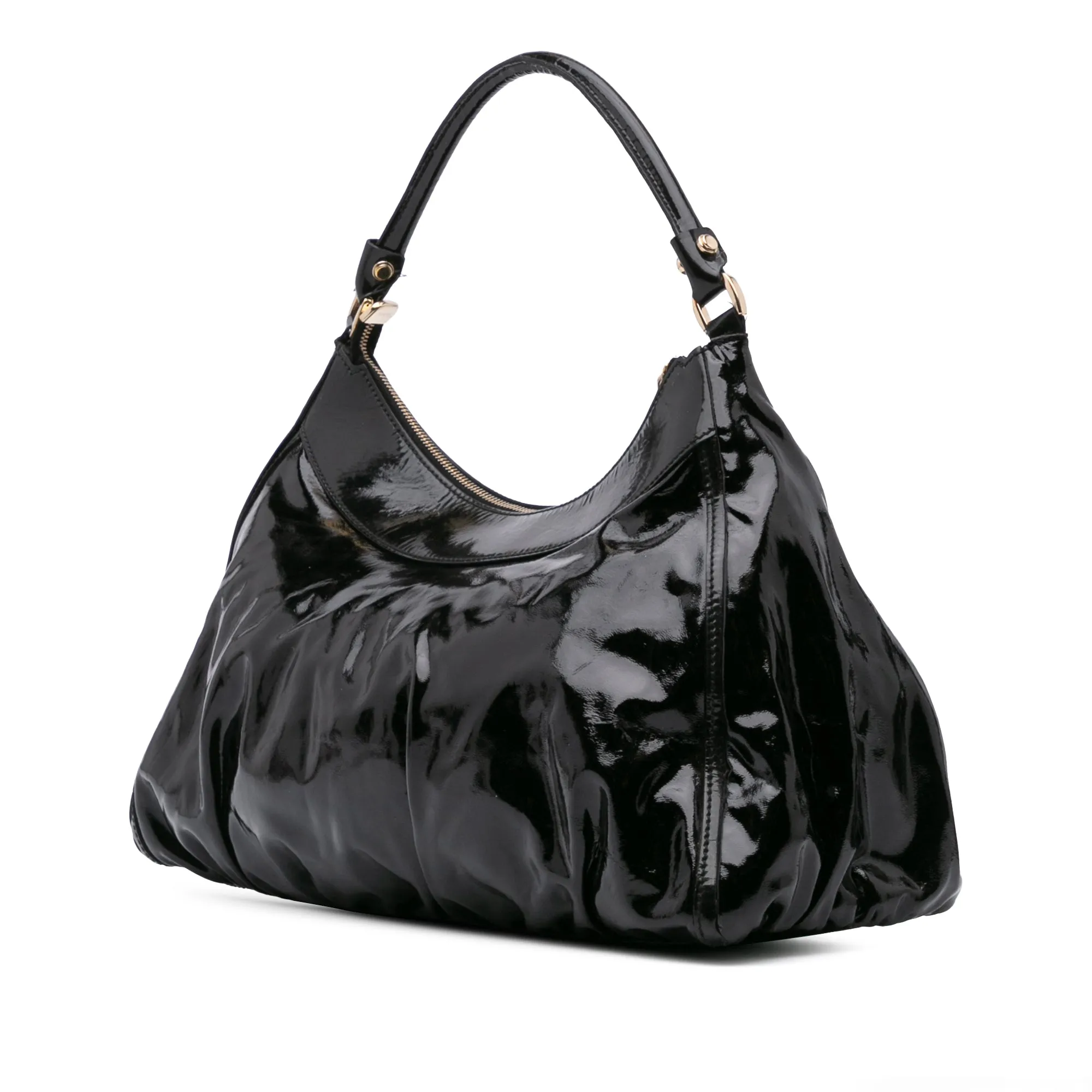Patent Abbey D Ring Shoulder Bag