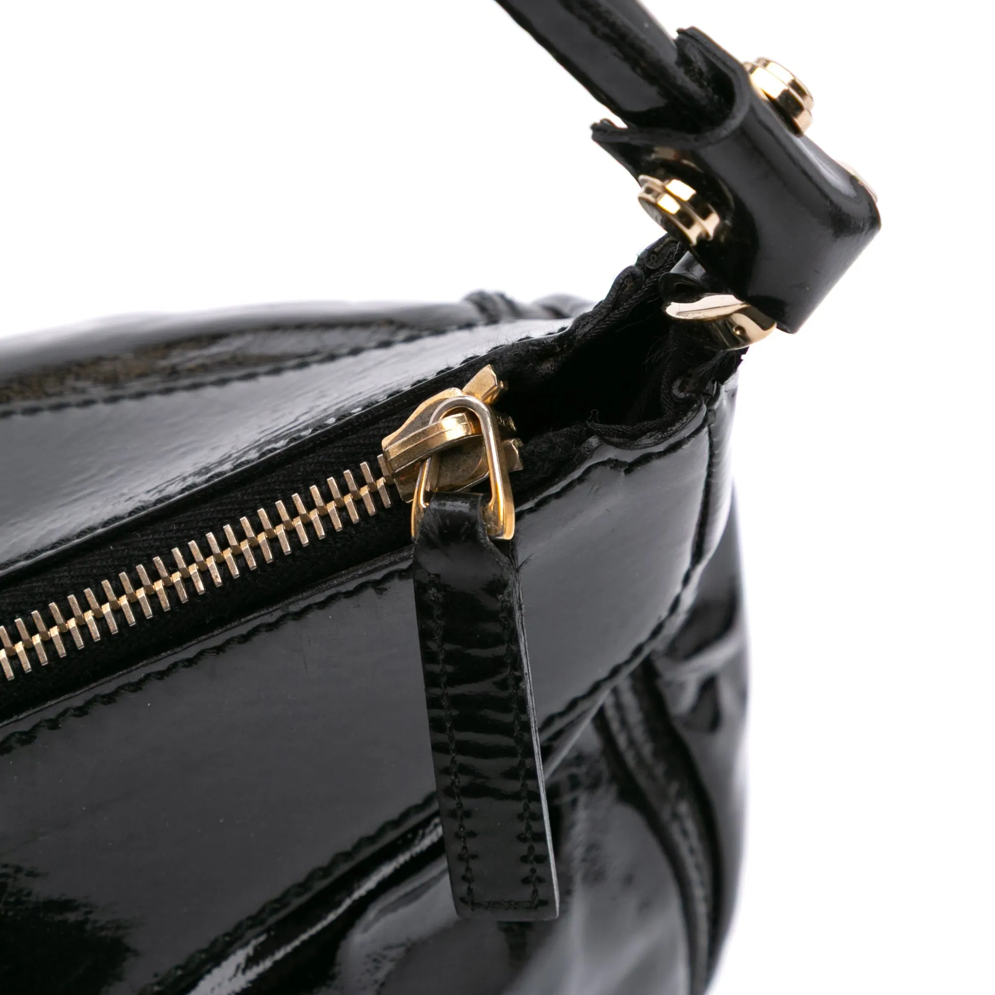 Patent Abbey D Ring Shoulder Bag