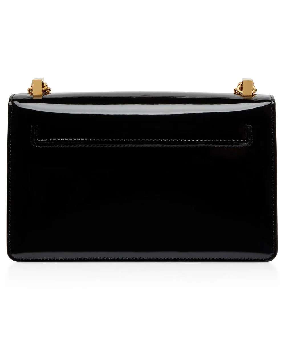 Patent Leather Maxi 001 Medium Chain Shoulder Bag in Black