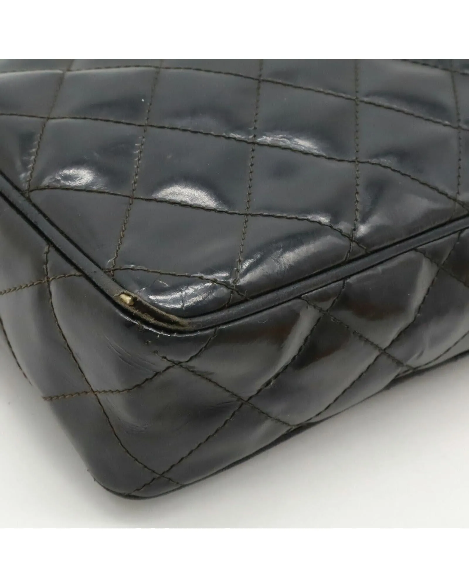 Patent Leather Quilted Crossbody Bag