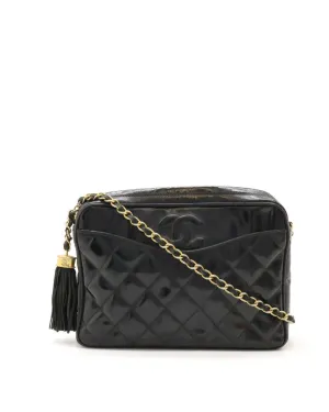 Patent Leather Quilted Crossbody Bag