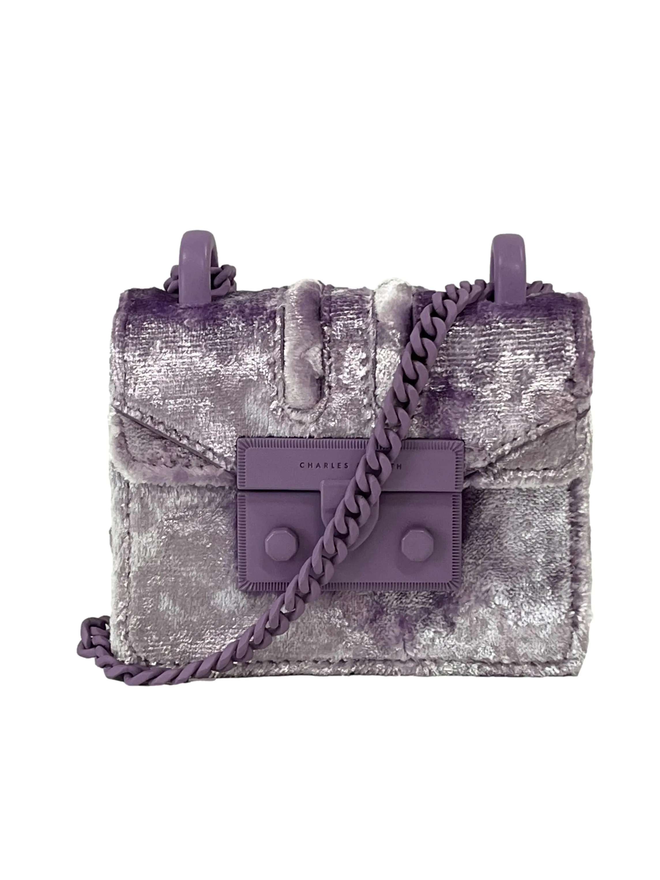 Periwinkle Purple 2-1 Ildri Velvet Mini Bag & Lipstick Case