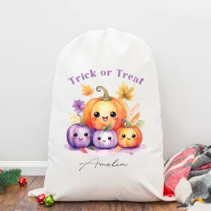 Personalised Halloween Trick or Treat Bag | Cute Pumpkin Design