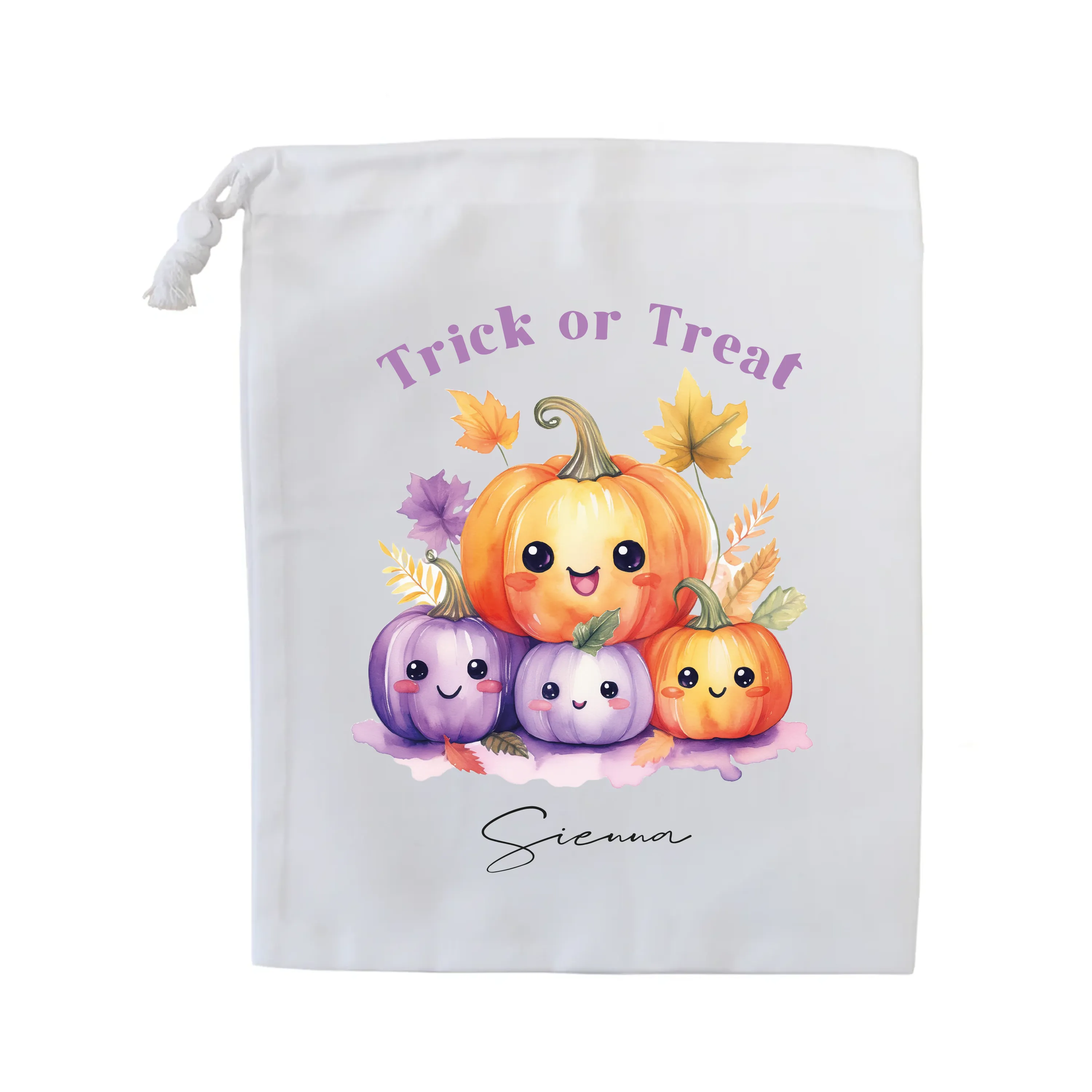 Personalised Halloween Trick or Treat Bag | Cute Pumpkin Design