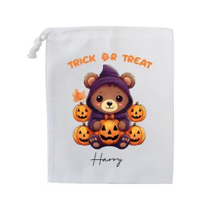 Personalised Halloween Trick or Treat Bag | Spooky Bear Design