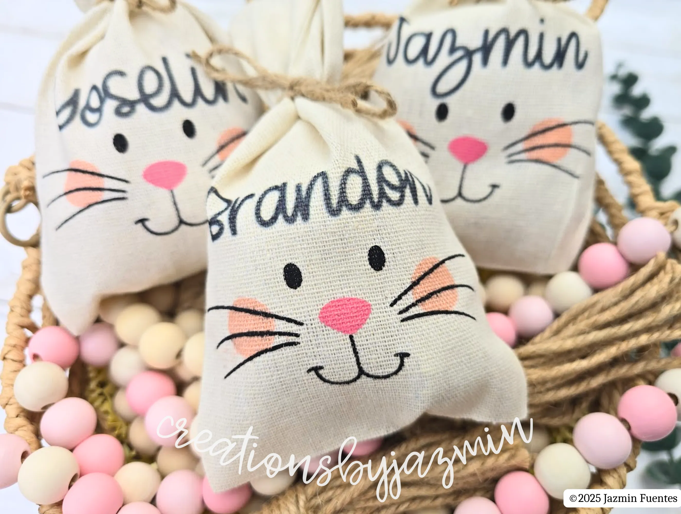 Personalized Easter Basket Treat Bags, With Name, For Easter, Easter Basket Candy Bags, Basket Stuffers, Easter Gifts