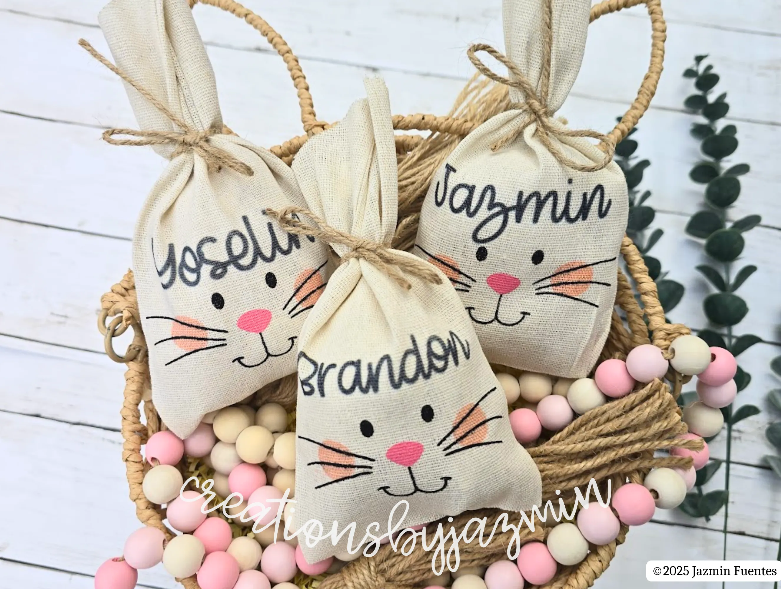 Personalized Easter Basket Treat Bags, With Name, For Easter, Easter Basket Candy Bags, Basket Stuffers, Easter Gifts