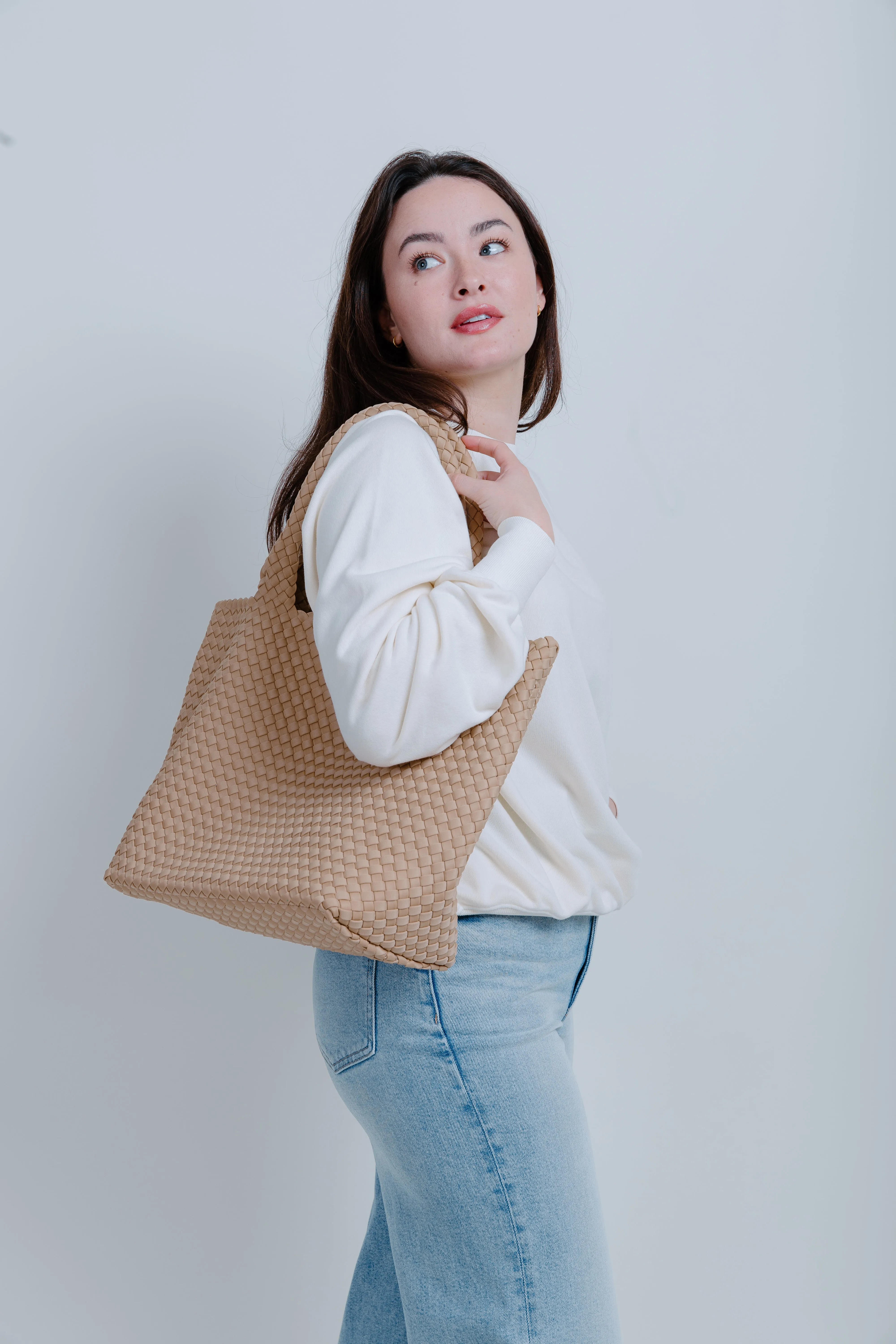 Phoebe Woven Tote - Nude