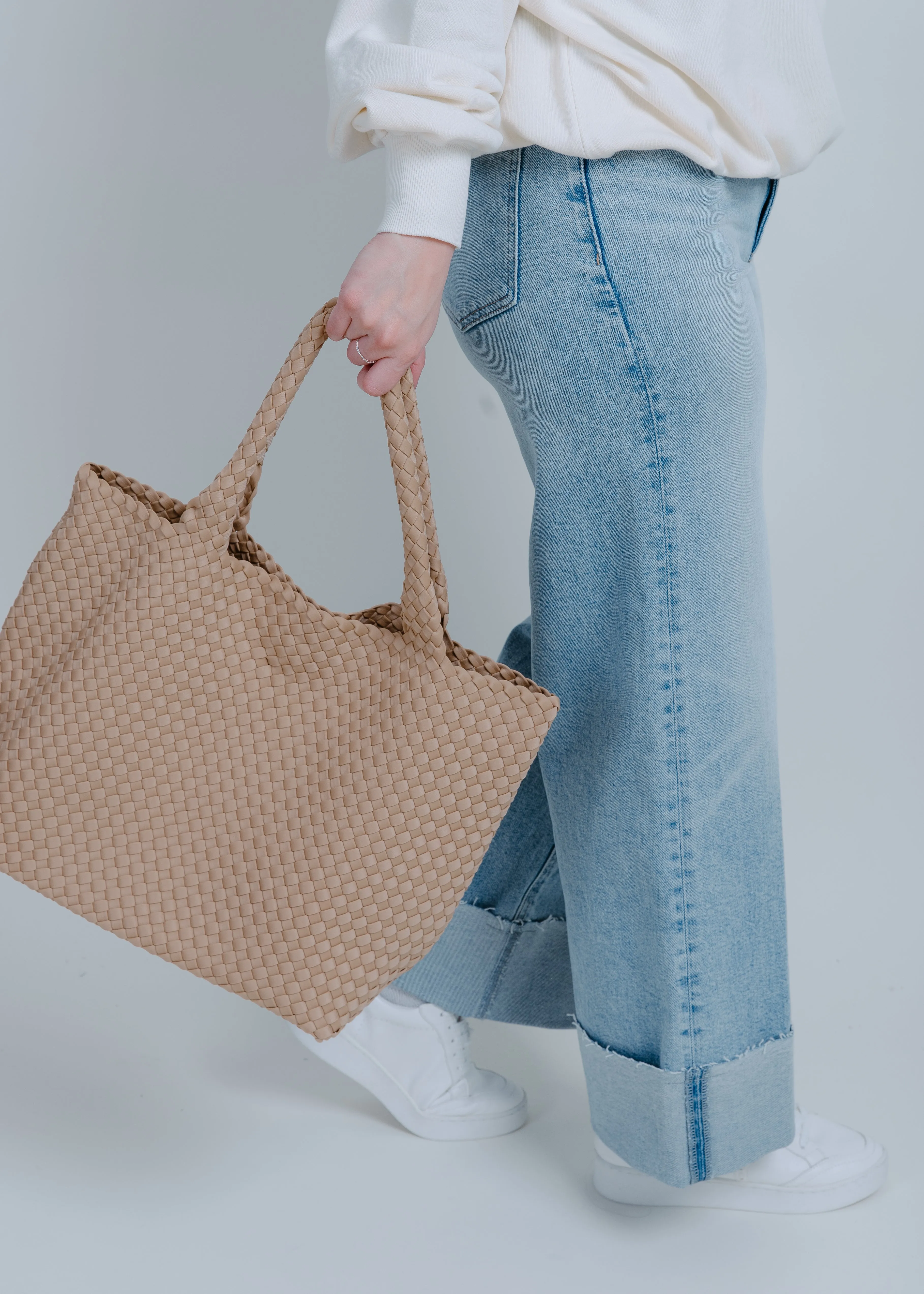Phoebe Woven Tote - Nude