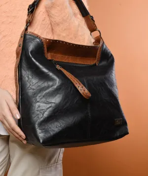 Plain Shoulder Bag - Black