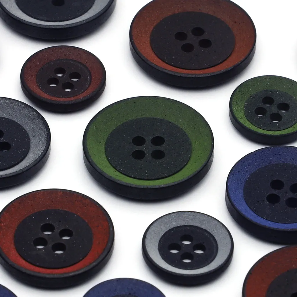 Plastic Button Blue & Black