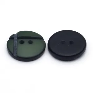 Plastic Button Green & Black