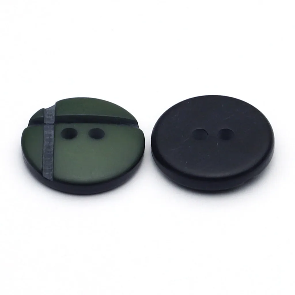 Plastic Button Green & Black