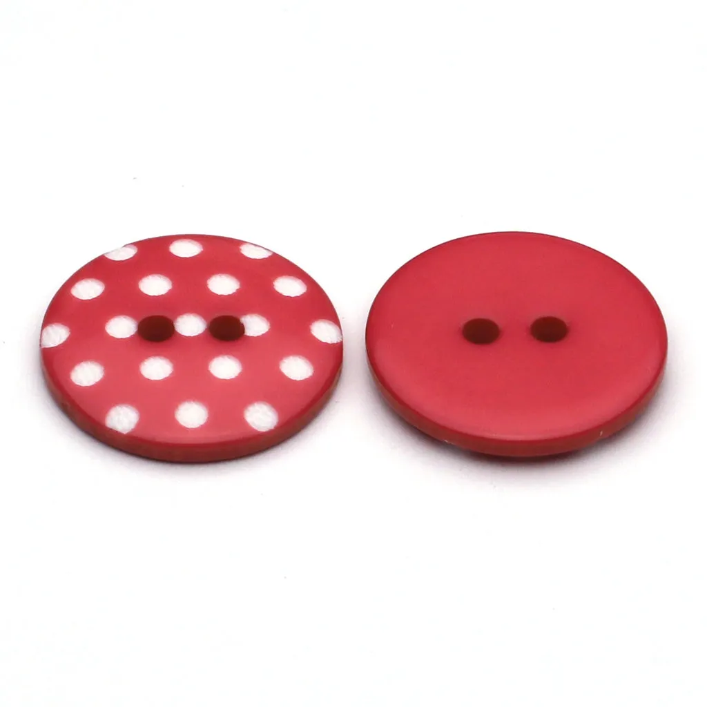 Plastic Button Pink & White