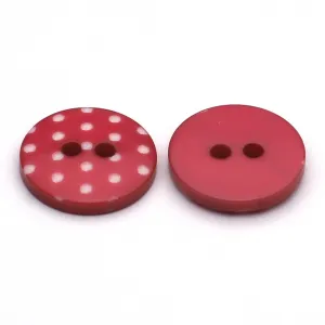 Plastic Button Pink & White