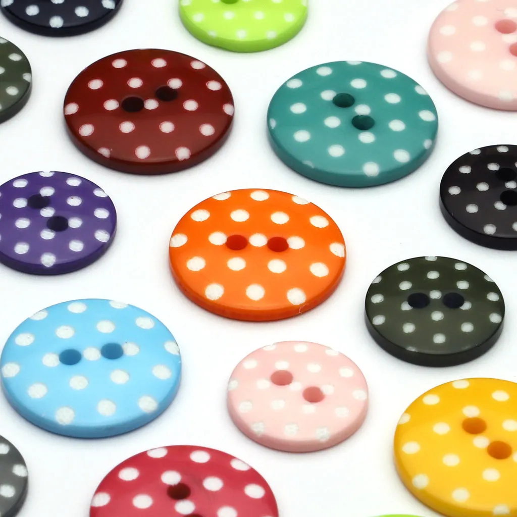 Plastic Button Purple & White