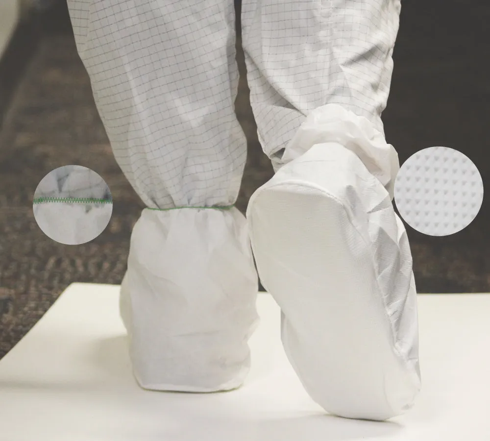 Polyethylene Coated Polyproplyene, Shoe Cover PVC Sole White 500 gsm 50 ea/Bag 4 Bags/Case