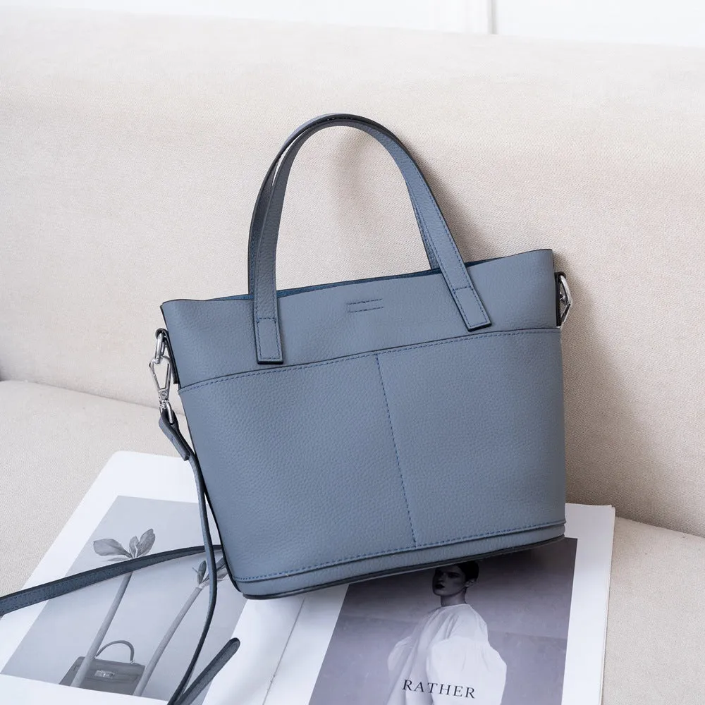 Portable fashion leather women's bags New versatile messenger bags TOGO first-layer cowhide large-capacity tote bag 99012
