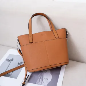 Portable fashion leather women's bags New versatile messenger bags TOGO first-layer cowhide large-capacity tote bag 99012