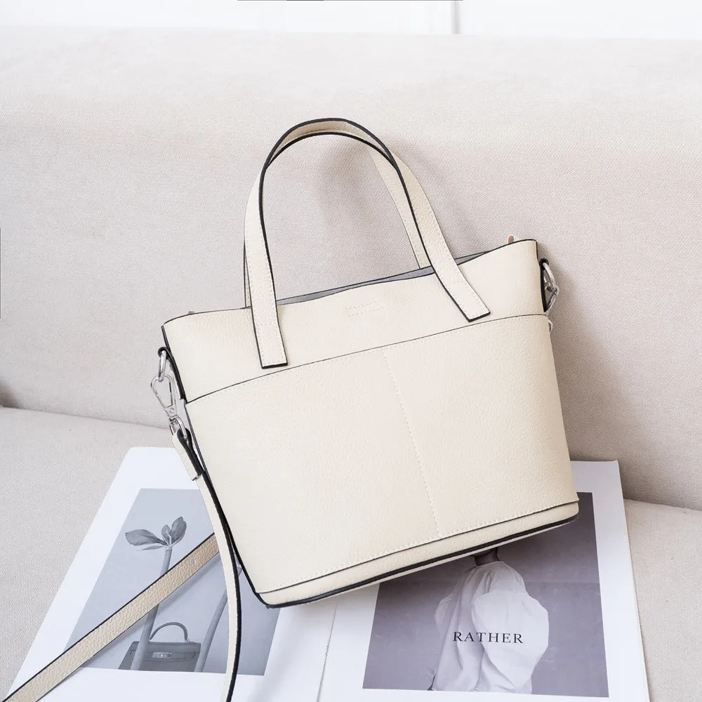 Portable fashion leather women's bags New versatile messenger bags TOGO first-layer cowhide large-capacity tote bag 99012