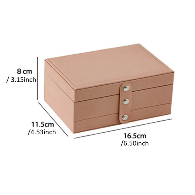 Portable PU Leather Jewelry Storage Box – Travel Organizer for Rings, Necklaces & Earrings