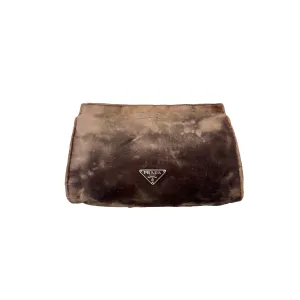 Prada Brown Velvet Clutch