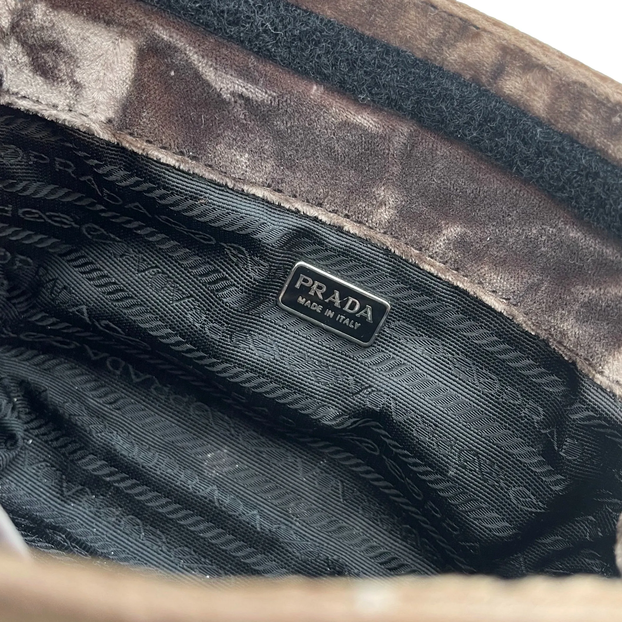 Prada Brown Velvet Clutch