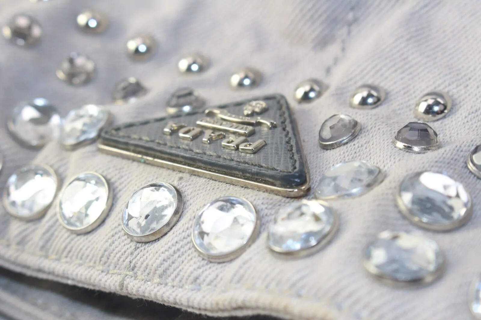 Prada Grey Jeweled Crystal 2way Tote 2PR1129K