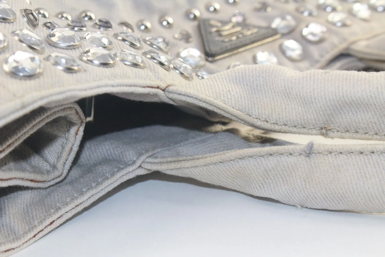 Prada Grey Jeweled Crystal 2way Tote 2PR1129K