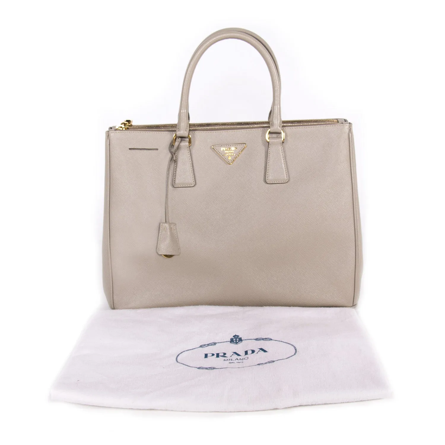 Prada Saffiano Double Zip Tote