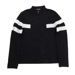 Prada Sport Black and Grey Banded Zip Up Long Sleeve Top - L