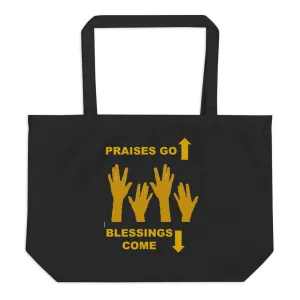 Praises Up Large organic tote bag