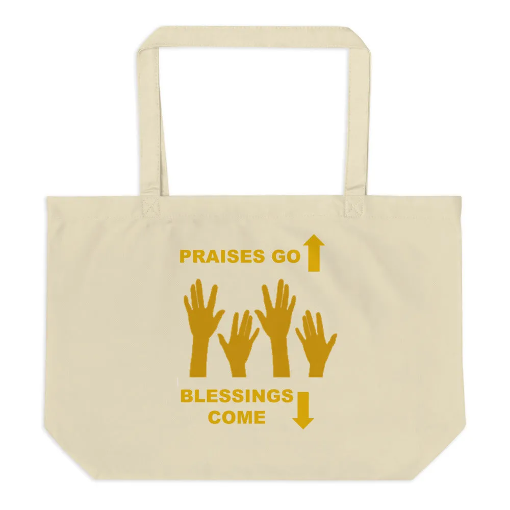 Praises Up Large organic tote bag