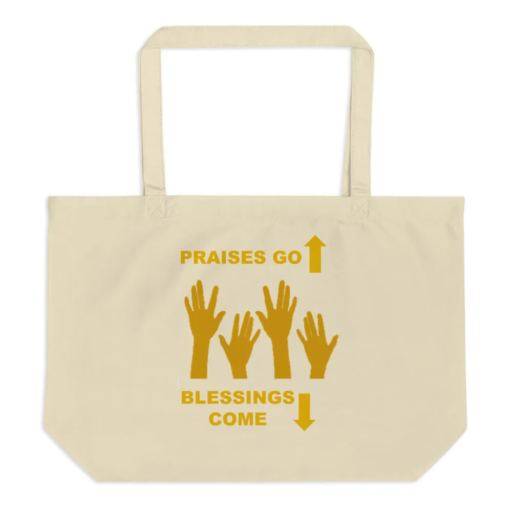 Praises Up Large organic tote bag