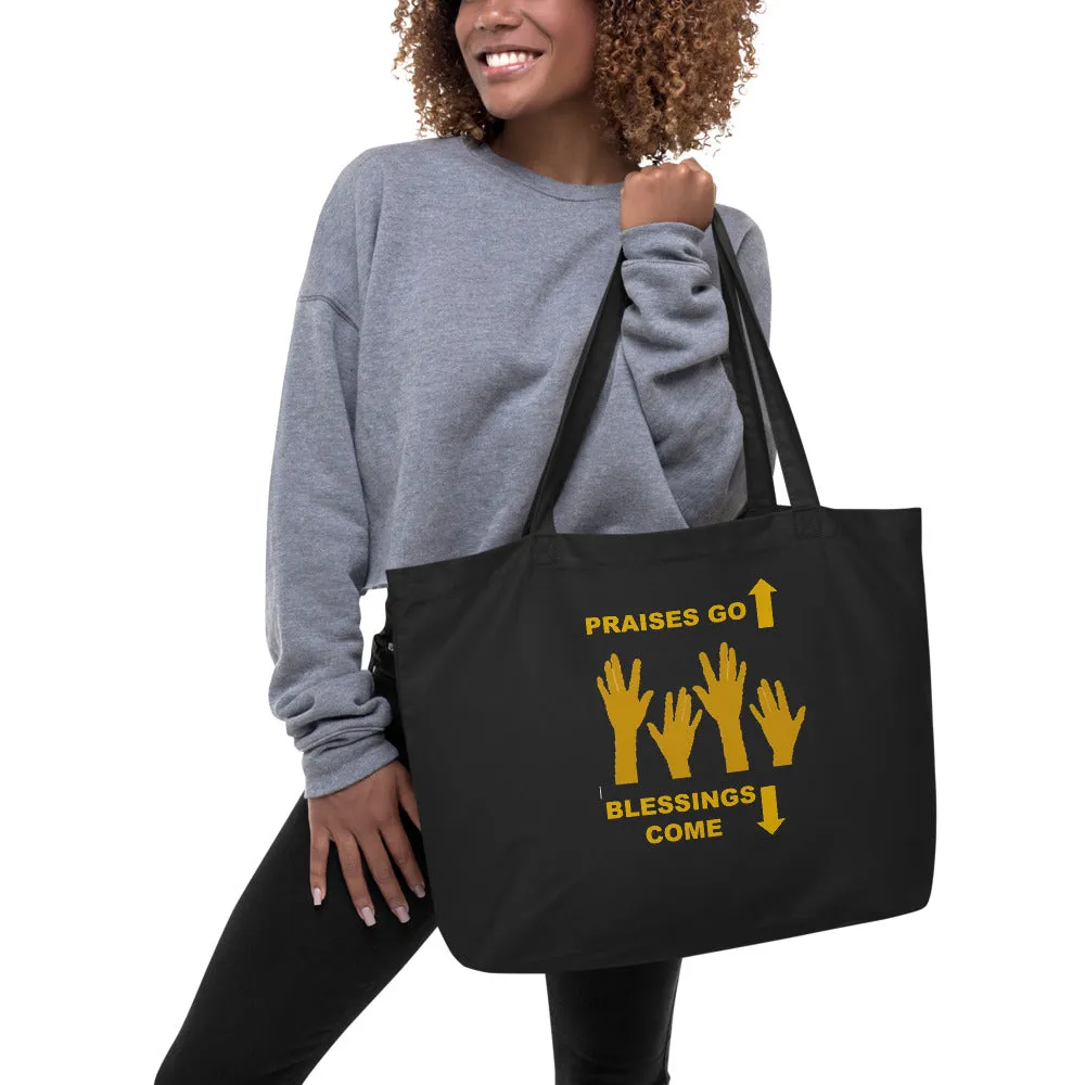Praises Up Large organic tote bag