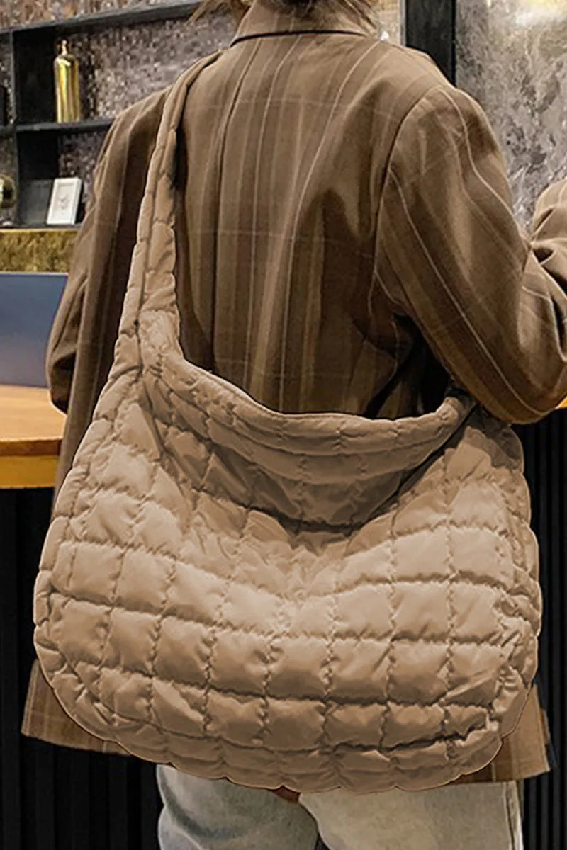PREORDER! ETA 3/21 City Sights Light French Beige Quilted Tote Bag **SHIPPING EXPECTED TO BEGIN ON DATE 3/21**