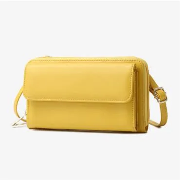 PU Leather Touch-Screen Crossbody Mobile Phone Purse with RFID Anti-theft