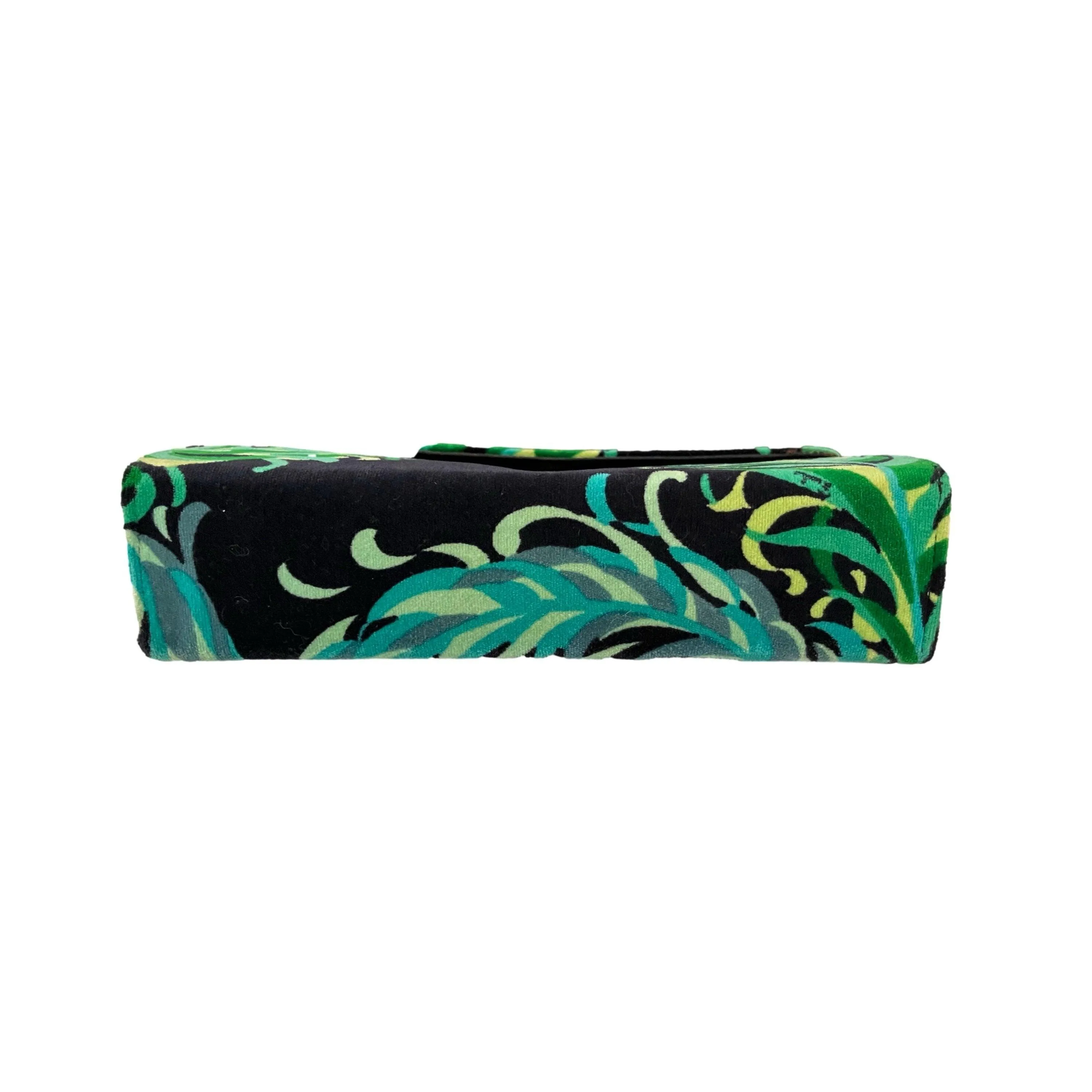 Pucci Green Print Velvet Chain Bag