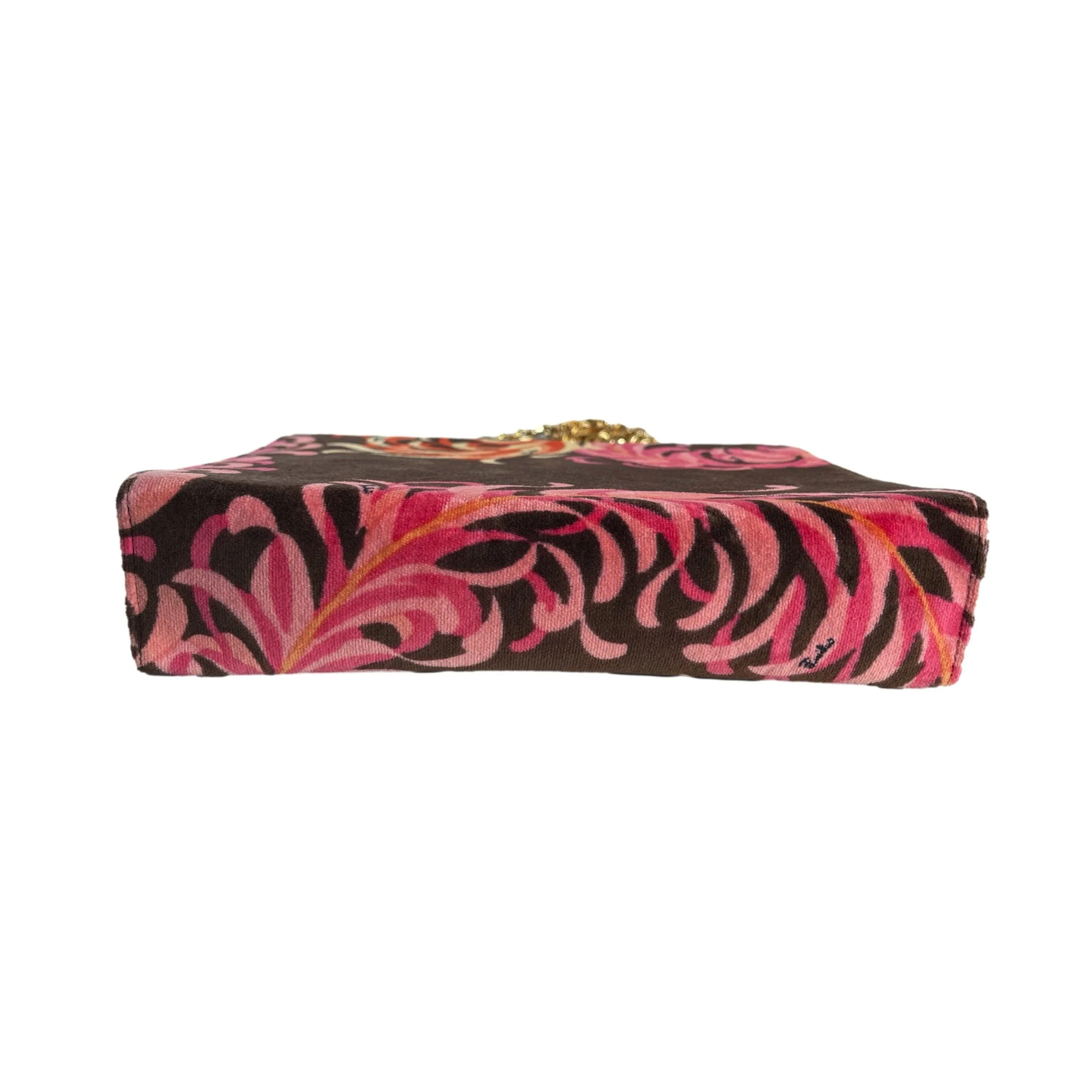 Pucci Pink Print Velvet Chain Bag