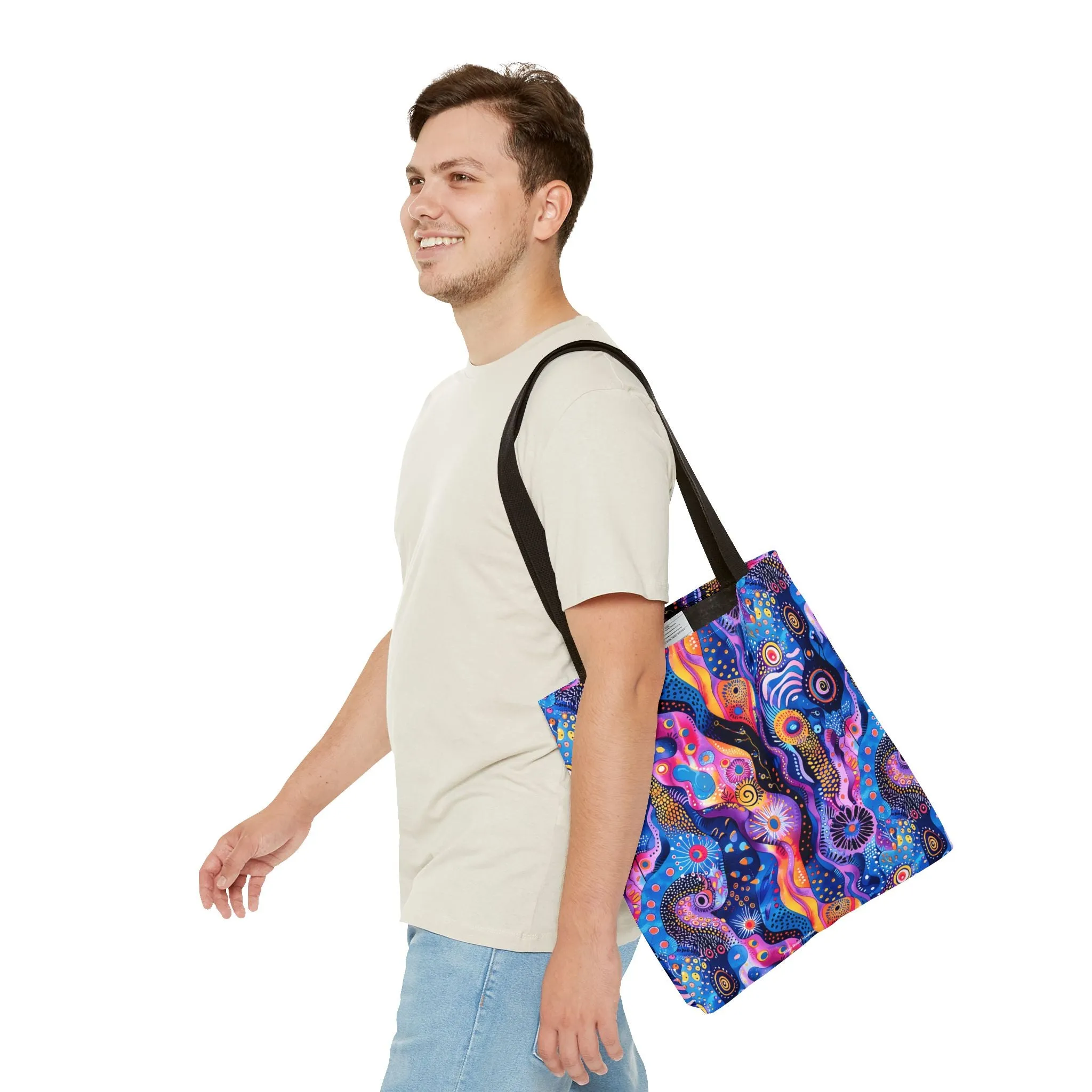 Purple Craziness Tote Bag - Embrace the Purple Chaos, Travel in Style! Available in 3 sizes.