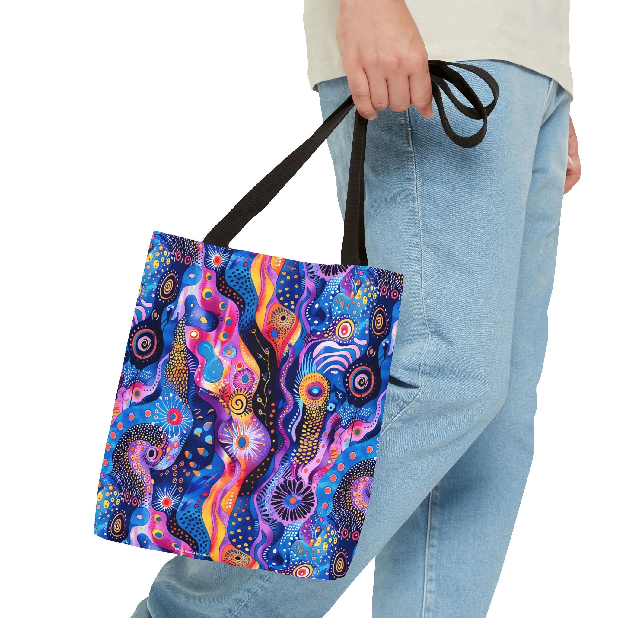 Purple Craziness Tote Bag - Embrace the Purple Chaos, Travel in Style! Available in 3 sizes.