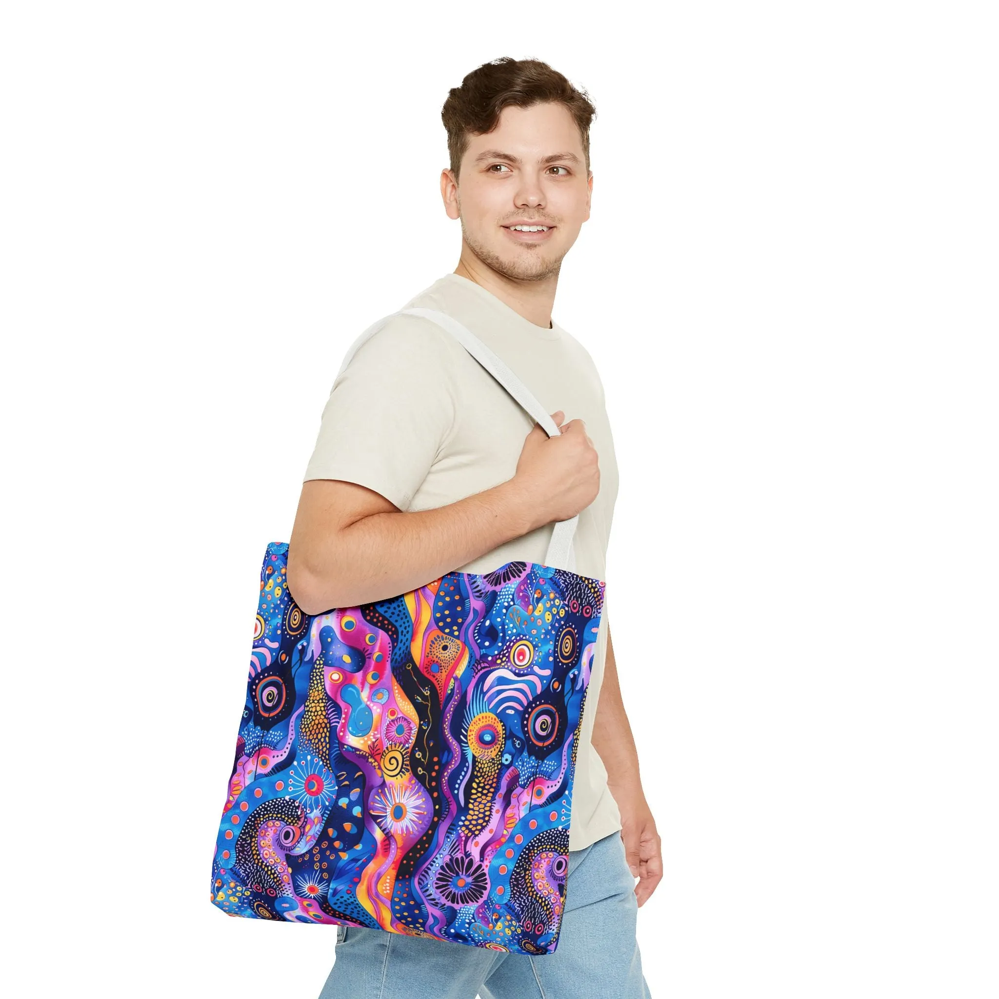 Purple Craziness Tote Bag - Embrace the Purple Chaos, Travel in Style! Available in 3 sizes.