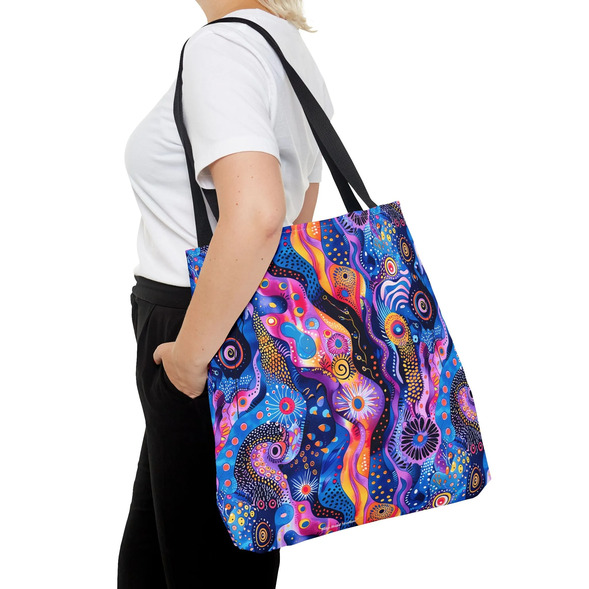 Purple Craziness Tote Bag - Embrace the Purple Chaos, Travel in Style! Available in 3 sizes.