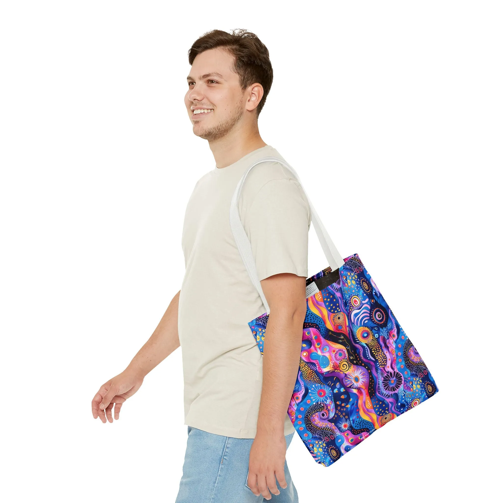 Purple Craziness Tote Bag - Embrace the Purple Chaos, Travel in Style! Available in 3 sizes.
